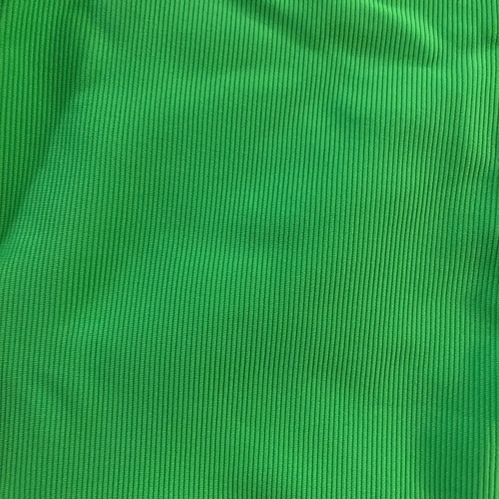 Bright Green Ribbed Crop Top - Picture 3 of 5